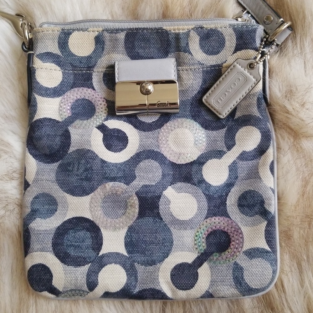 Blue Signature Coach Crossbody